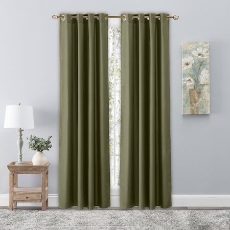 Glasgow Grommet Curtain Panel With Wand
